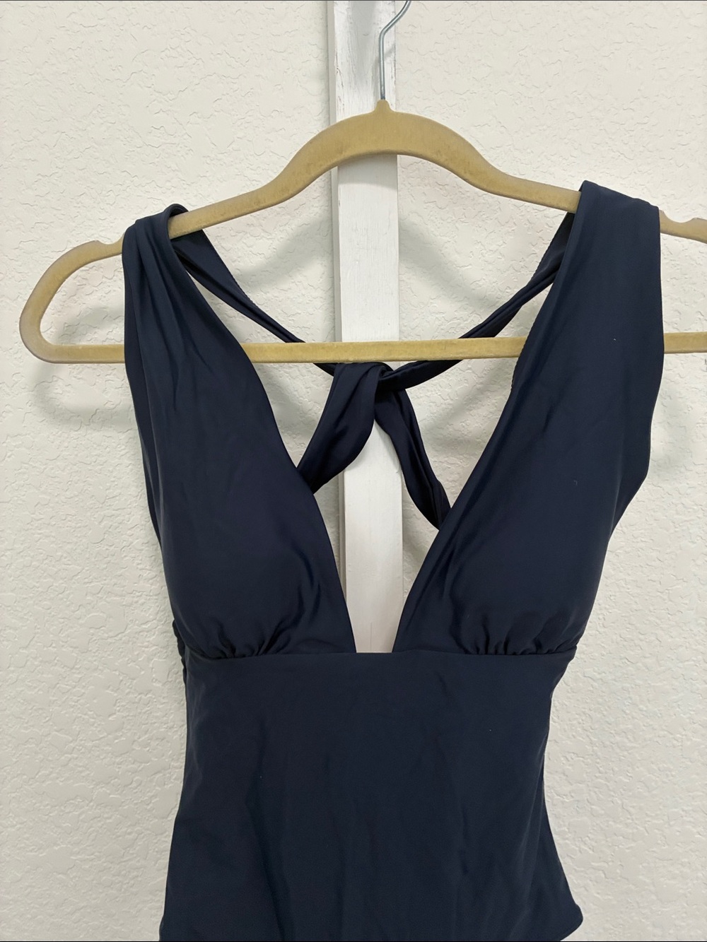 Summersalt The Plunge Low Neckline Dark Blue One-Piece Swimsuit - Picture 4 of 7